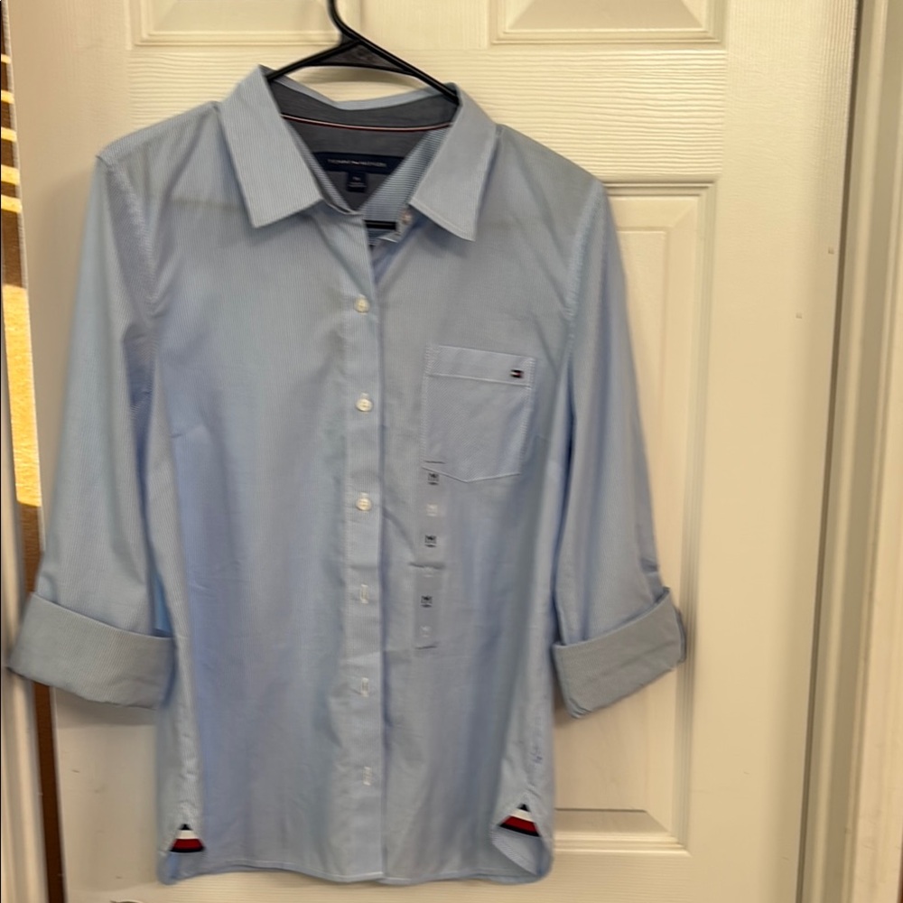 Tommy Hilfiger Blue Casual Button Down Shirt
